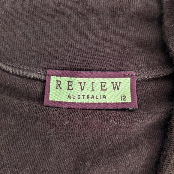 Review Australia Brown Sweater with Draped Collar. Size 12 - Picture 7 of 8